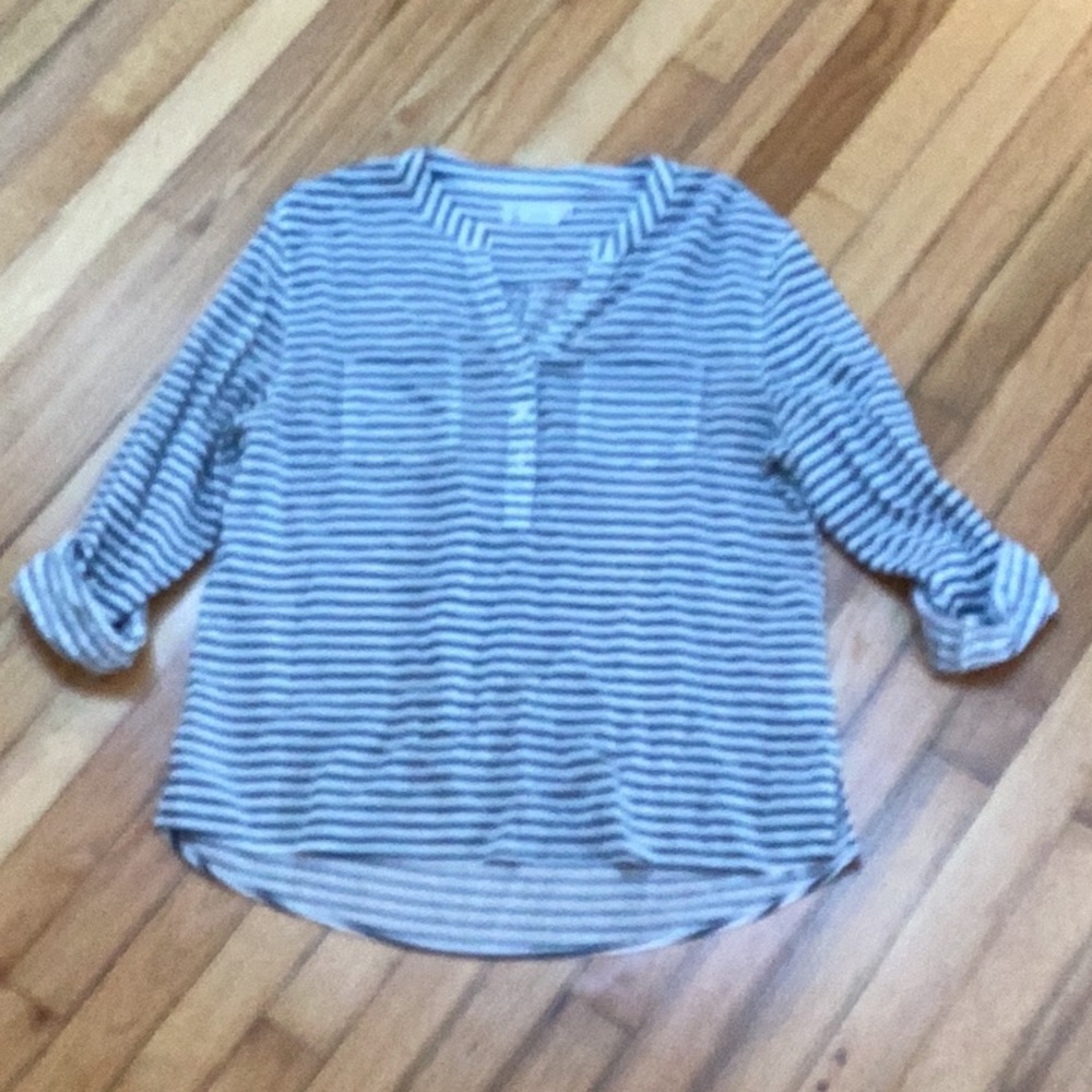 Carve Designs Dylan horizontal stripe organic cotton Gauze Shirt size medium - Picture 2 of 10